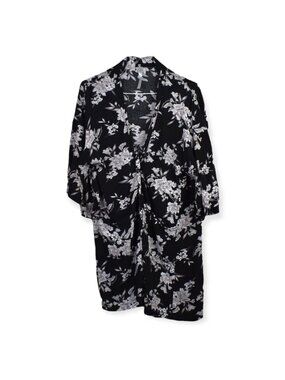 Spiritual Gangster Swim Cover OS Womens Wrap Dress Floral Print Long Sleeve
